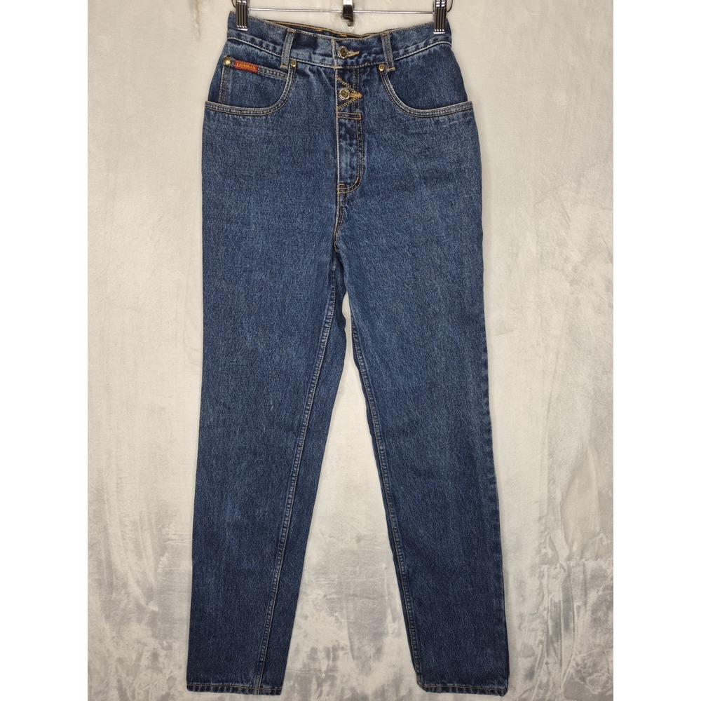Vintage Lawman Western Jeans Womens 5 High Rise Tapered Bare Back Crossover